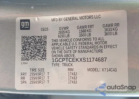 2025 Chevrolet Colorado 4Wd Lt z USA, uszkodzony, nr VIN 1GCPTCEKXS1174687